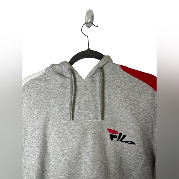 FILA Men’s Short Sleeve Hoodie Gray Red White Small - Picture 3 of 8